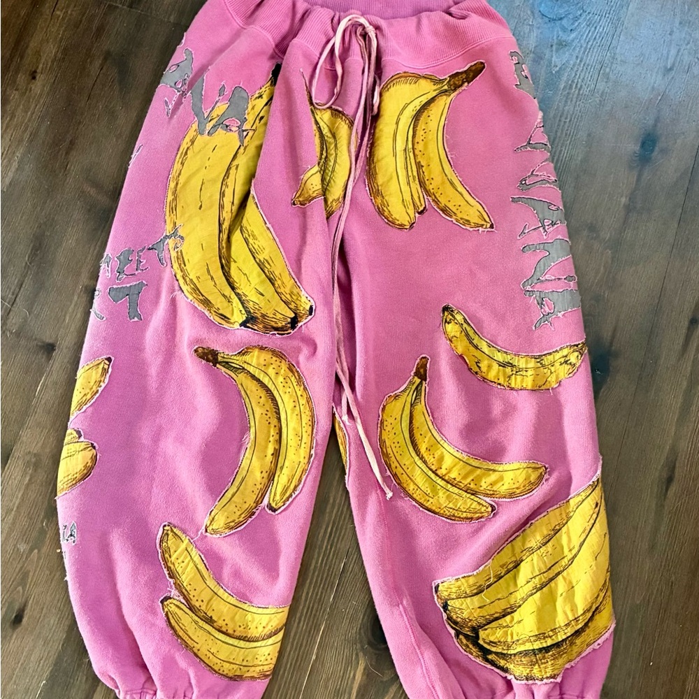 Magnolia Pearl Pink Track Pants with Yellow Banana Print